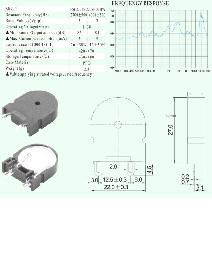 压电蜂鸣器频率图