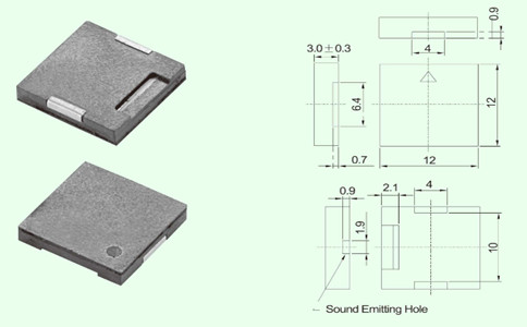贴片蜂鸣器结构尺寸图（mm)